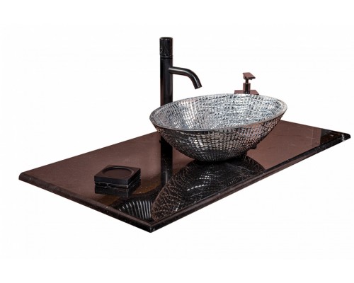 Armadi Art Столешница мрамор 81см Nero Marquina под Консоль и круглую хрусталь и смесак СБОКУ 857-081-NM