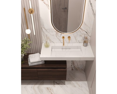 Столешница моноблок FLAT CALACATTA (1010*452*80) 859-100-CLCT