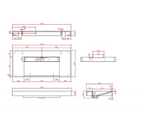 Столешница моноблок FLAT CALACATTA (1010*452*80) 859-100-CLCT