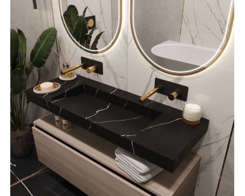 Столешница моноблок FLAT NERO MARQUINA (1210*452*80) 859-120-NM