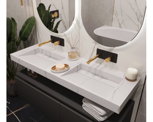 Столешница моноблок FLAT CALACATTA (1410*452*80) 859-140-CLCT
