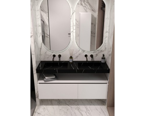 Столешница моноблок FLAT NERO MARQUINA (1410*452*80) 859-140-NM