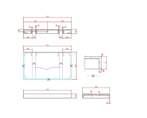 Столешница прямая FLAT CALACATTA 810*460*70 869-080-CLCT