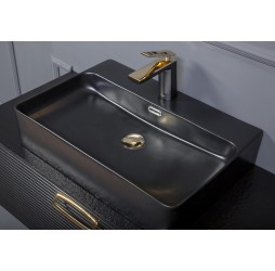 Armadi Art Раковина керамика прямоугольная под смеситель Черная VALLESSI 875