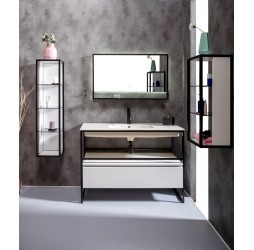 Armadi Art Пенал LOFT низкий белый, полки стекло 895-W