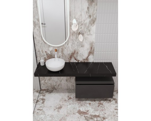 Ящик под столешницу 80см АНТРАЦИТ мат. VALLESSI UNO-S 897-080-A mat