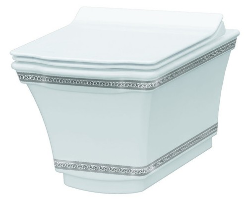Boheme Подвесной Унитаз с узором Hermitage CHROME 951-CR