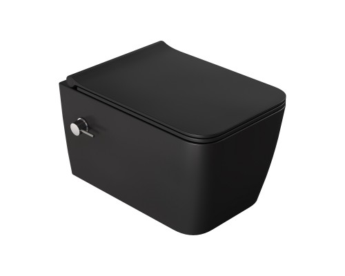 Boheme Zen подвесной унитаз с биде матовый черный с крышкой 967-SET-2-B