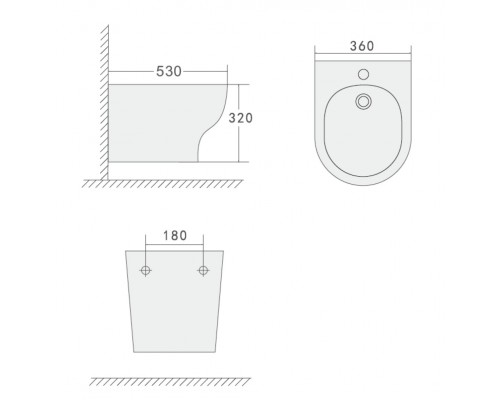 Boheme Биде подвесное FIORE Черный матовый 978-BIDET-B