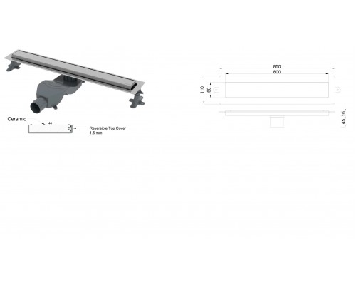 Душевой лоток Premium Linear 80см, нерж.сталь ЗОЛОТО 982-80-G