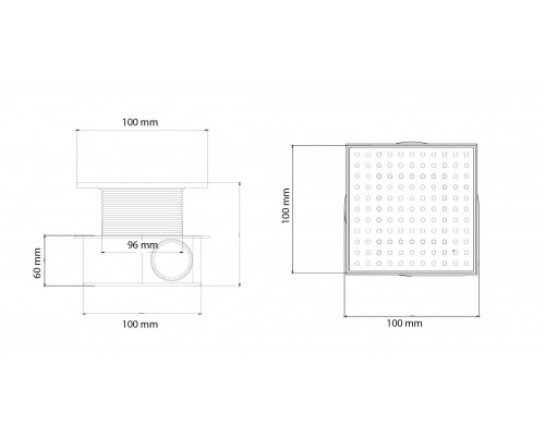 Душевой трап SMART DESIGN 10x10 cm, нерж.сталь ЧЕРНЫЙ 984-10-B