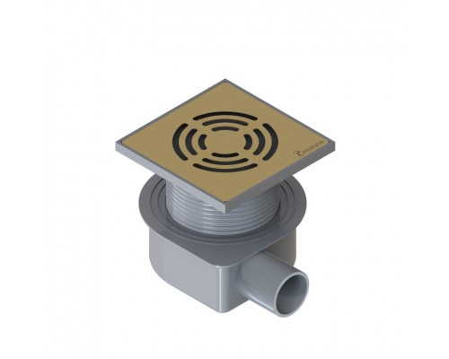 Душевой трап SMART DESIGN 10x10 cm, нерж.сталь МАТ. ЗОЛОТО 984-10-MG