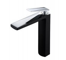 Boheme высокий Смеситель для умывальника ЧЕРНЫЙ+ХРОМ 372-B
