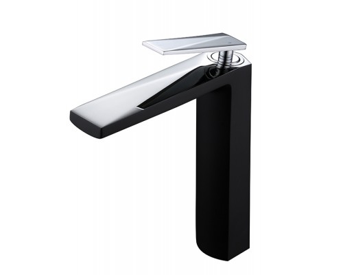 Boheme высокий Смеситель для умывальника ЧЕРНЫЙ+ХРОМ 372-B