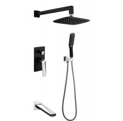 Boheme Смеситель встроенный с изливом VENTURO ЧЕРНЫЙ+ХРОМ 374-B-2