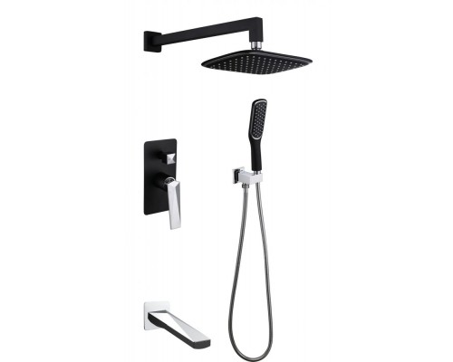 Boheme Смеситель встроенный с изливом VENTURO ЧЕРНЫЙ+ХРОМ 374-B-2