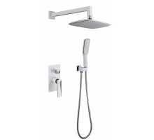 Boheme Смеситель встроенный + верхний душ + ручной душ БЕЛЫЙ+ХРОМ 374-W