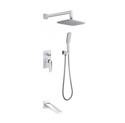 Boheme Смеситель встроенный с изливом VENTURO БЕЛЫЙ+ХРОМ 374-W-2