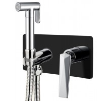 Boheme Гигеническая лейка со смесителем VENTURO черный + хром 377-B