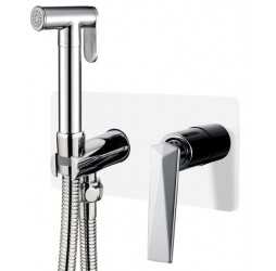 Boheme Гигеническая лейка со смесителем VENTURO белый + хром 377-W