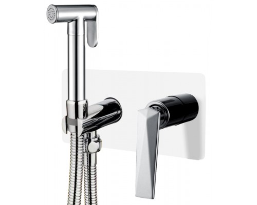 Boheme Гигеническая лейка со смесителем VENTURO белый + хром 377-W