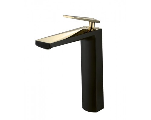 Boheme высокий Смеситель для умывальника ЧЕРНЫЙ+ЗОЛОТО 382-B