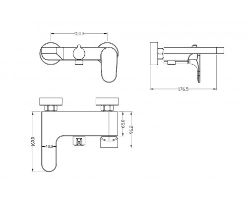 Boheme Смеситель для ванны SPECTRE Gunmetal 453-GM