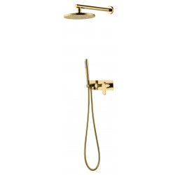 Boheme Смеситель встроенный + верхний+ ручной душ Spectre Gold 454-G