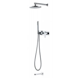 Boheme Смеситель встроенный + верхний+ ручной душ + налив Spectre Хром 454-2-CR