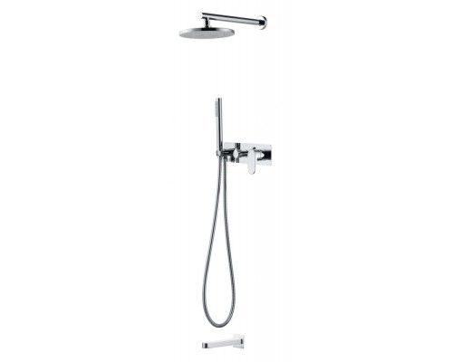 Boheme Смеситель встроенный + верхний+ ручной душ + налив Spectre Хром 454-2-CR