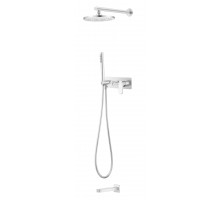 Boheme Смеситель встроенный + верхний+ ручной душ + налив Spectre Matt White 454-2-MW