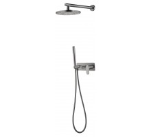 Boheme Смеситель встроенный + верхний+ ручной душ Spectre Gun Metal 454-GM