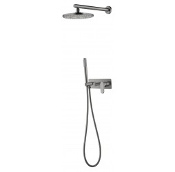 Boheme Смеситель встроенный + верхний+ ручной душ Spectre Gun Metal 454-GM