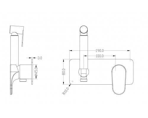 Boheme Гигиенический душ со смесителем SPECTRE Gunmetal 457-GM