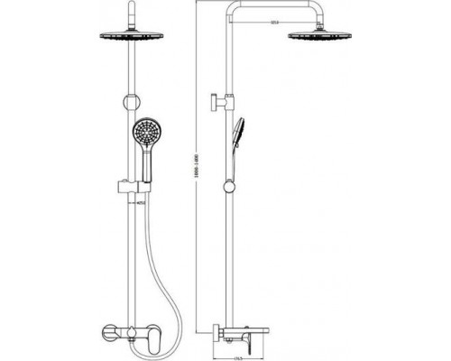 Boheme Стойка для душа со смесителем SPECTRE Bronze 458-BR