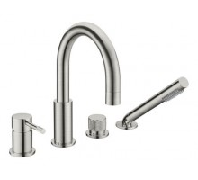 Смеситель врезной в борт ванны UNO оружейная сталь 460-GM