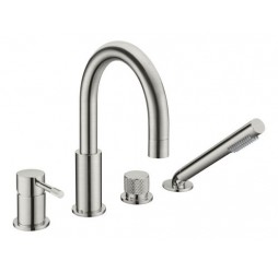 Смеситель врезной в борт ванны UNO оружейная сталь 460-GM