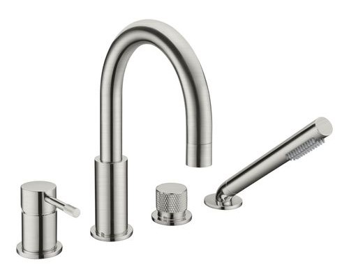 Смеситель врезной в борт ванны UNO оружейная сталь брош 460-SGM