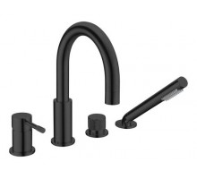 Смеситель врезной в борт ванны UNO Матовый Чёрный 460-B