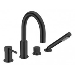 Смеситель врезной в борт ванны UNO Матовый Чёрный 460-B