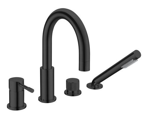 Смеситель врезной в борт ванны UNO Матовый Чёрный 460-B