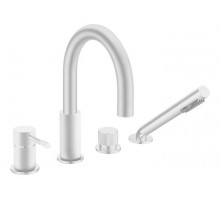 Смеситель врезной в борт ванны UNO матовый белый 460-MW