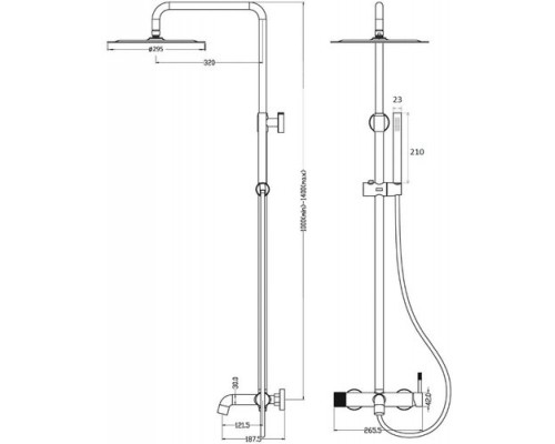 Душевая стойка Boheme UNO 468-CB брашированная медь