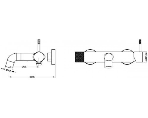 Boheme Смеситель для ванны, Uno. Black Chrome 463-BCR
