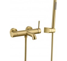 Смеситель для ванны Boheme Uno 463-MG Golg Matt душевой лейкой (цвет золото матовое)