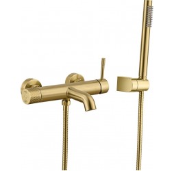 Смеситель для ванны Boheme Uno 463-G Gold Metall c душевой лейкой цв. золото глянец