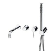 Смеситель встроенный + ручной душ +излив Uno.  Хром 464-3-CR