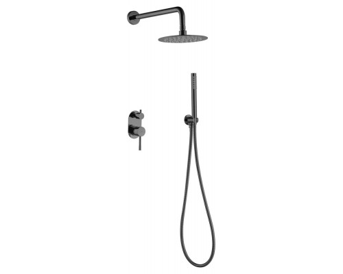 Boheme Смеситель встроенный + верхний 30см+ ручной душ, Uno. Shine Gun Metall 464-SGM