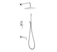 Boheme Смеситель встроенный + верхний 30см+ ручной душ,налив воды Uno.  Черный Золото 464-2-BG