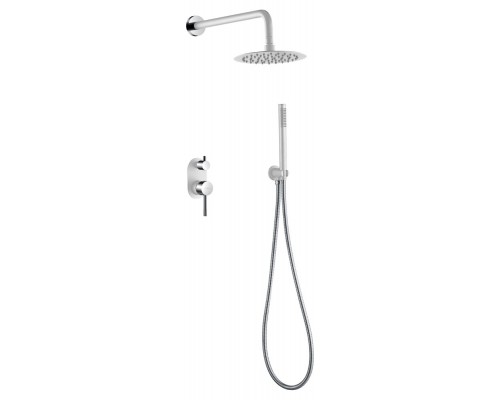 Boheme Смеситель встроенный + верхний 30см+ ручной душ, Uno. White Chrome 464-WCR